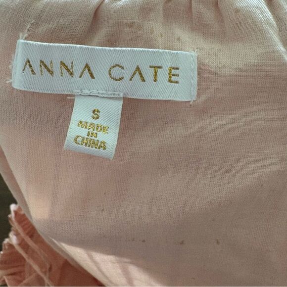 Anna Cate Women's Light Coral Smocked Ruffle Mini Dress Size M Casual Spring - Picture 5 of 7